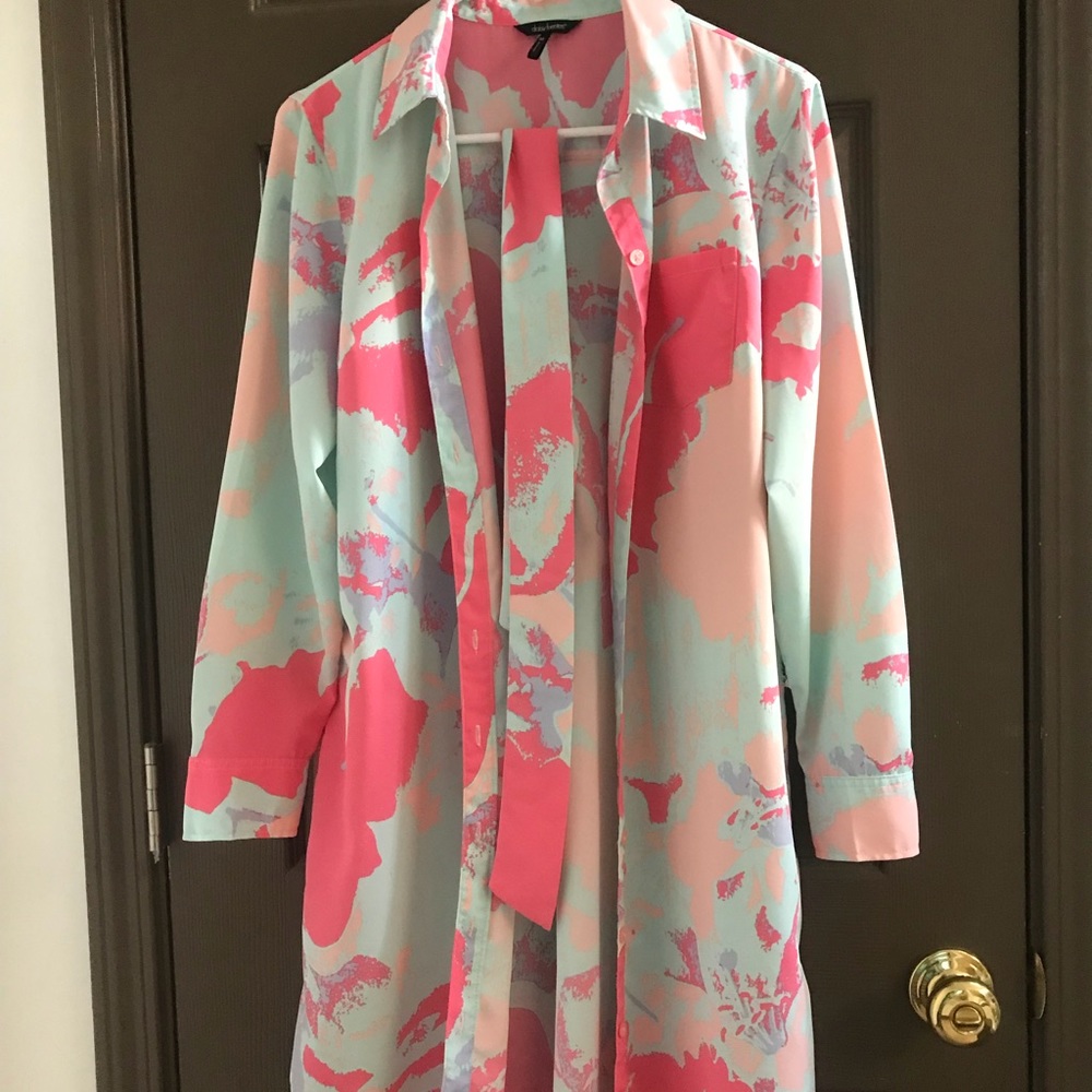 Vibrant button shirt dress